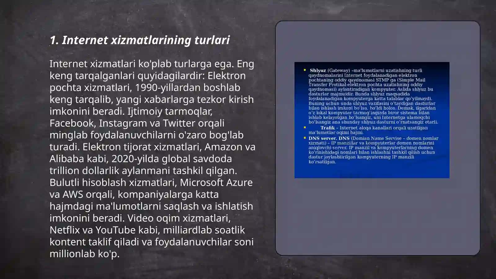 Internet xizmatlari va ulardan faoliyatda foydalanish 3