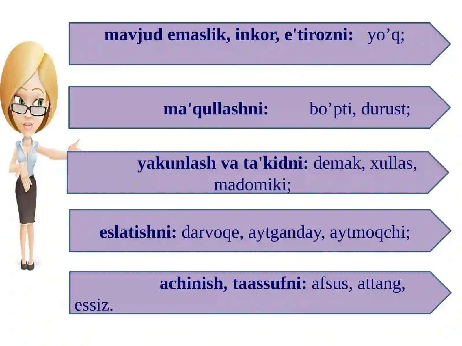 Modal, undov va taqlid so'zlar 3