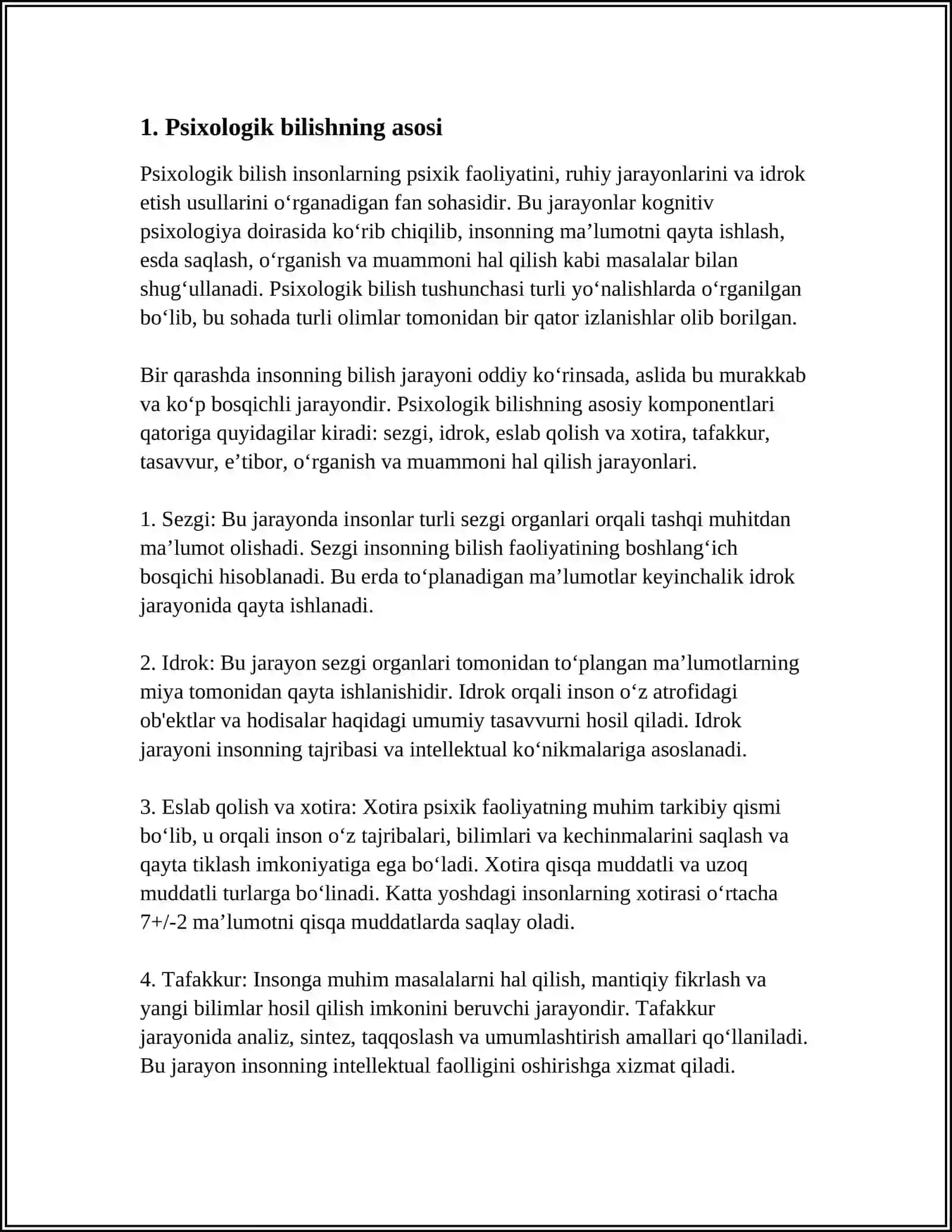PSIXOLOGIK BILISH FAOLIYAT SIFATIDA 3