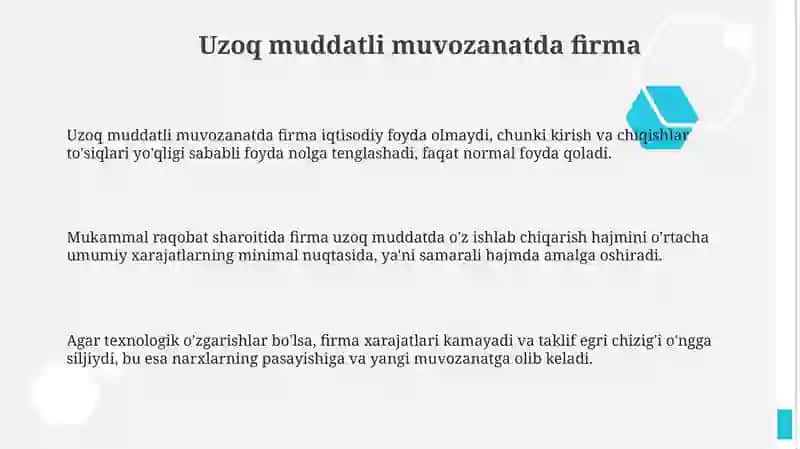 Firma va tarmoqning uzoq muddatli muvozanati 3