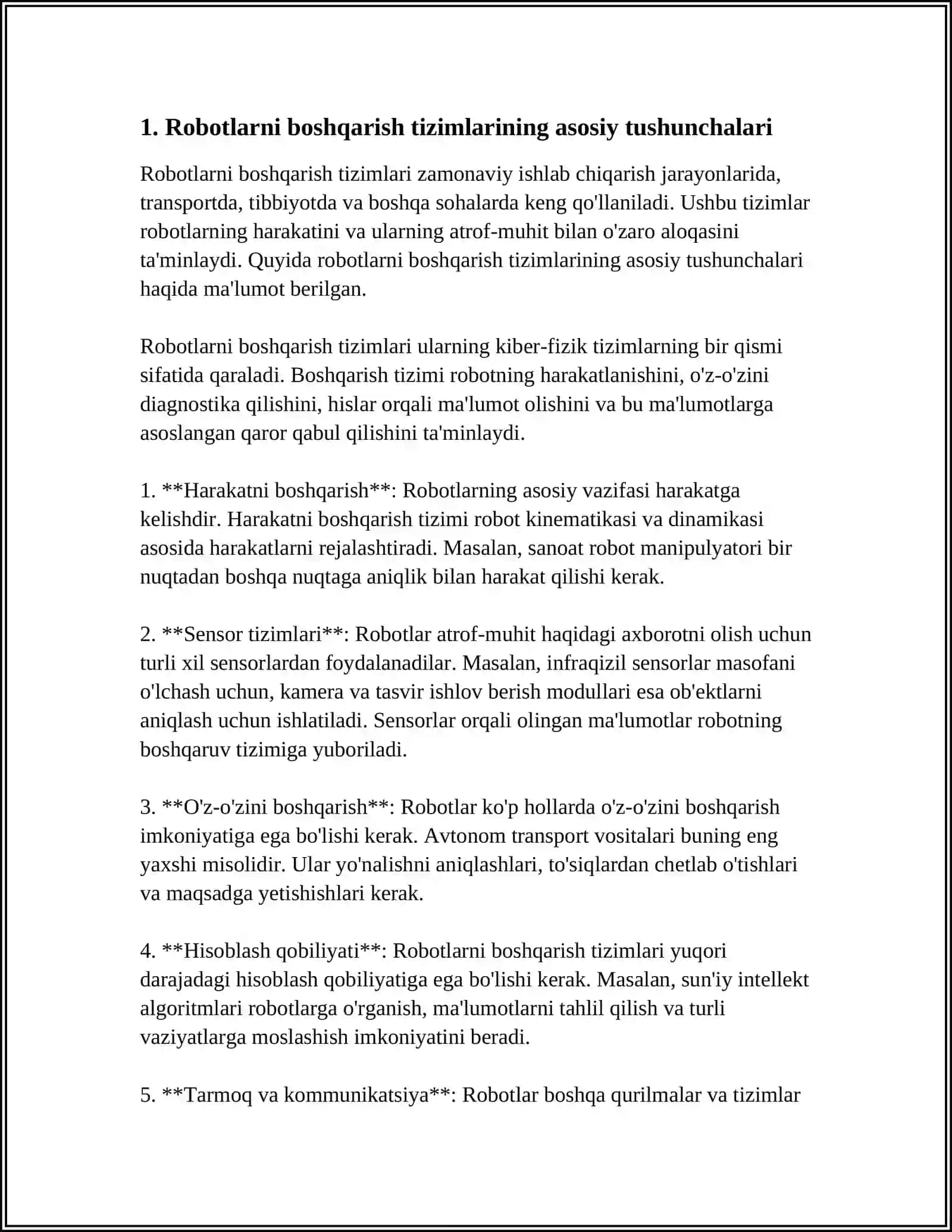 ROBOTLARNI BOSHQARISH TIZIMLARI TURLARI 3