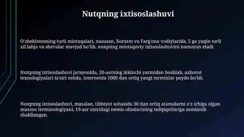 Nutqning ixtisoslashuvi 3