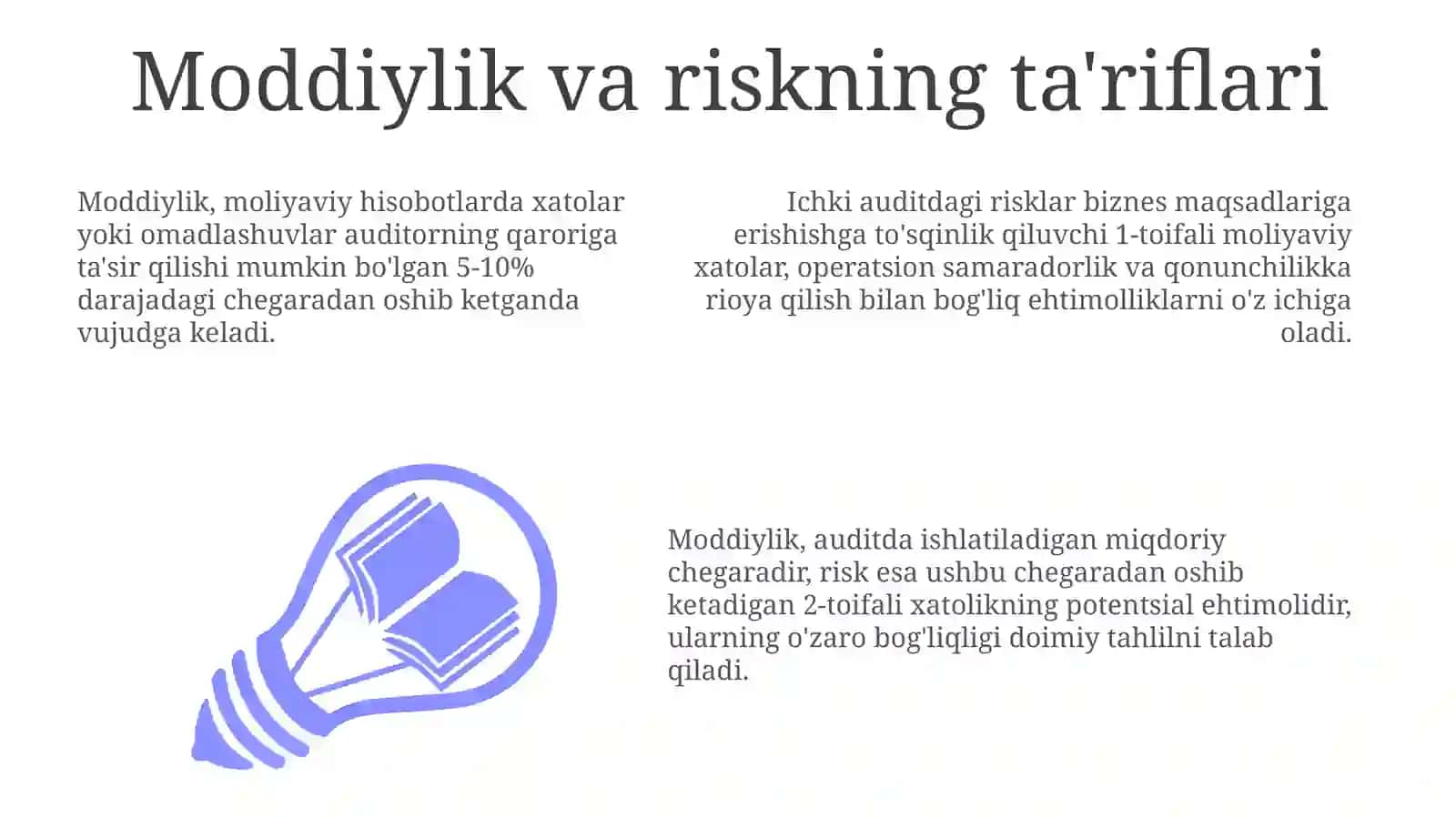 Ichki auditorlik tekshiruvida muhimlik va risk 3
