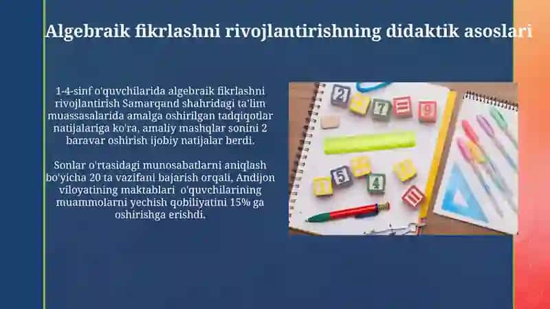 Algebra va sonlar elementlarini o‘rgatish metodikasi 3