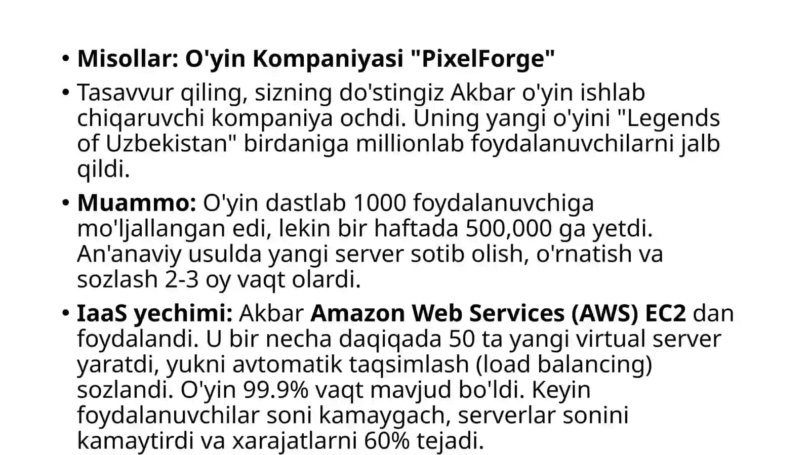Bulutli xizmatlar turlari: IaaS, PaaS, SaaS 3
