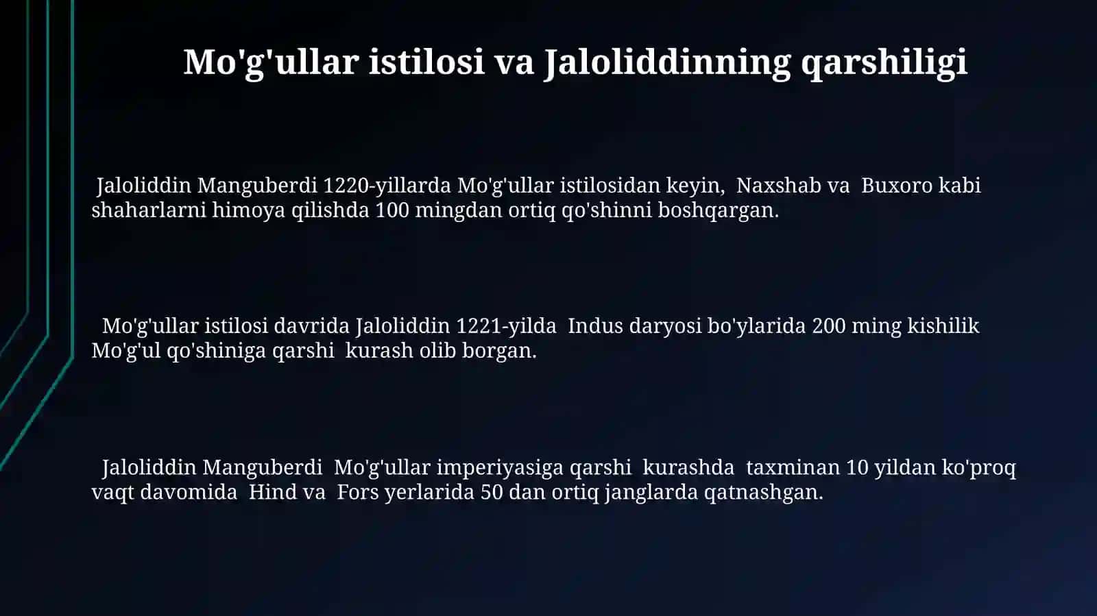 Jaloliddin Manguberdi - Vatin himoyachisi 3