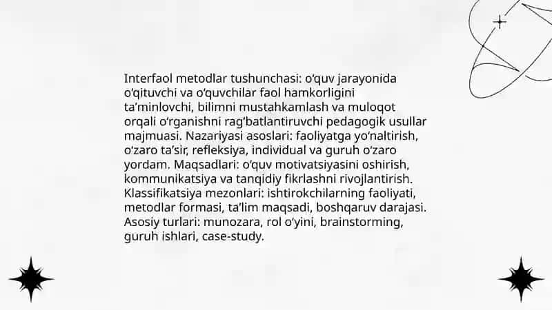Oʻqitishda interfaol metodlar klassifikatsiyasi 3