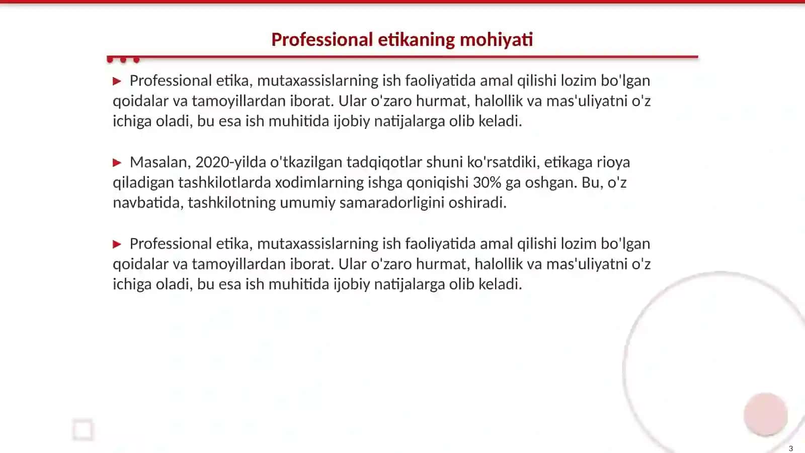 Mutaxassis etikasi va imidjini shakllantirish 3