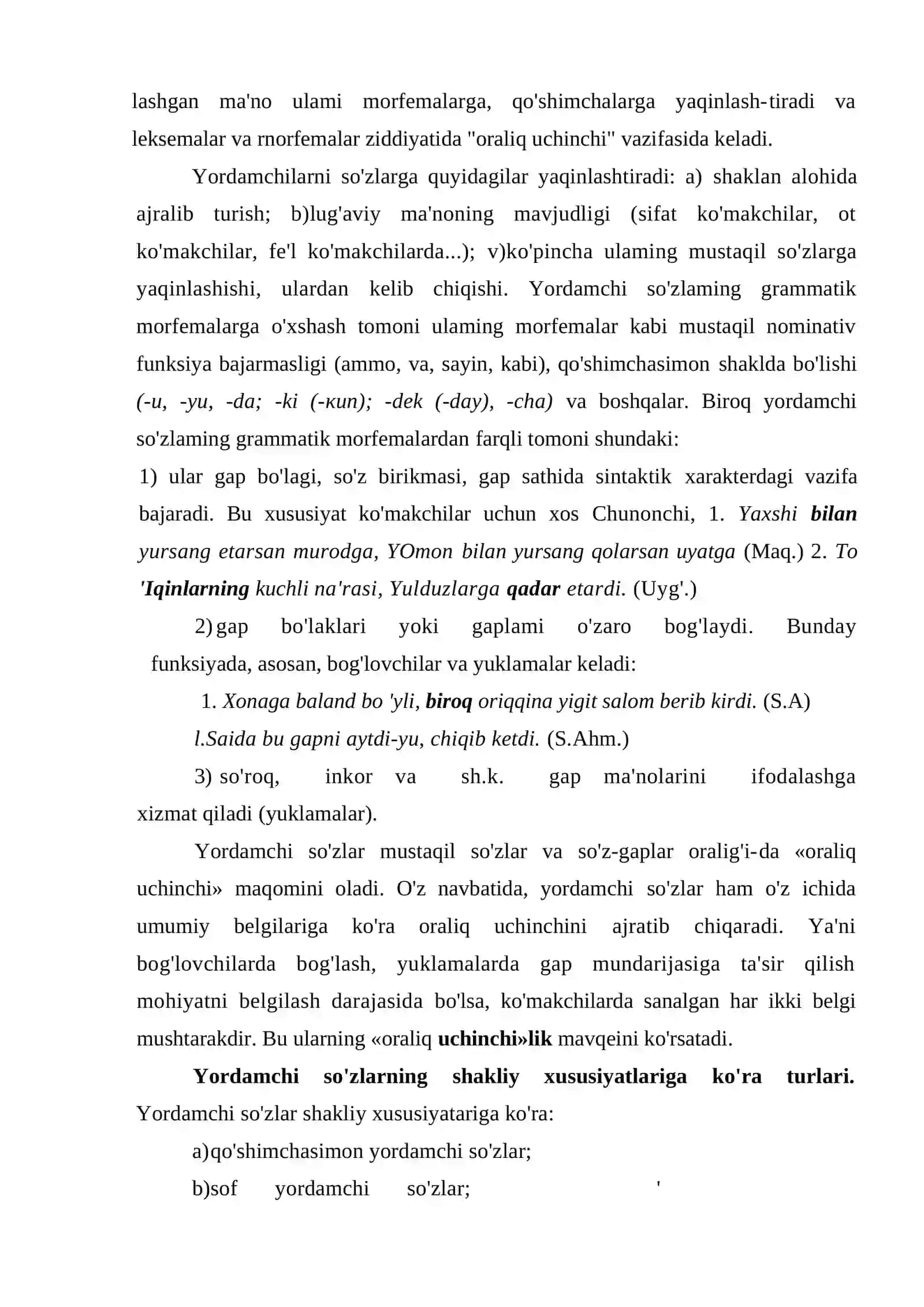 Ko‘makchi so‘z turkumi va uning morfologik xususiyatlari 3
