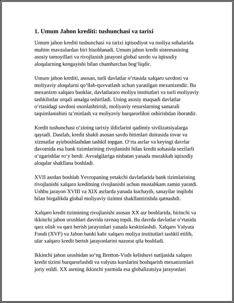 UMUM JAHON KREDITI MUSTAQIL ISH 3