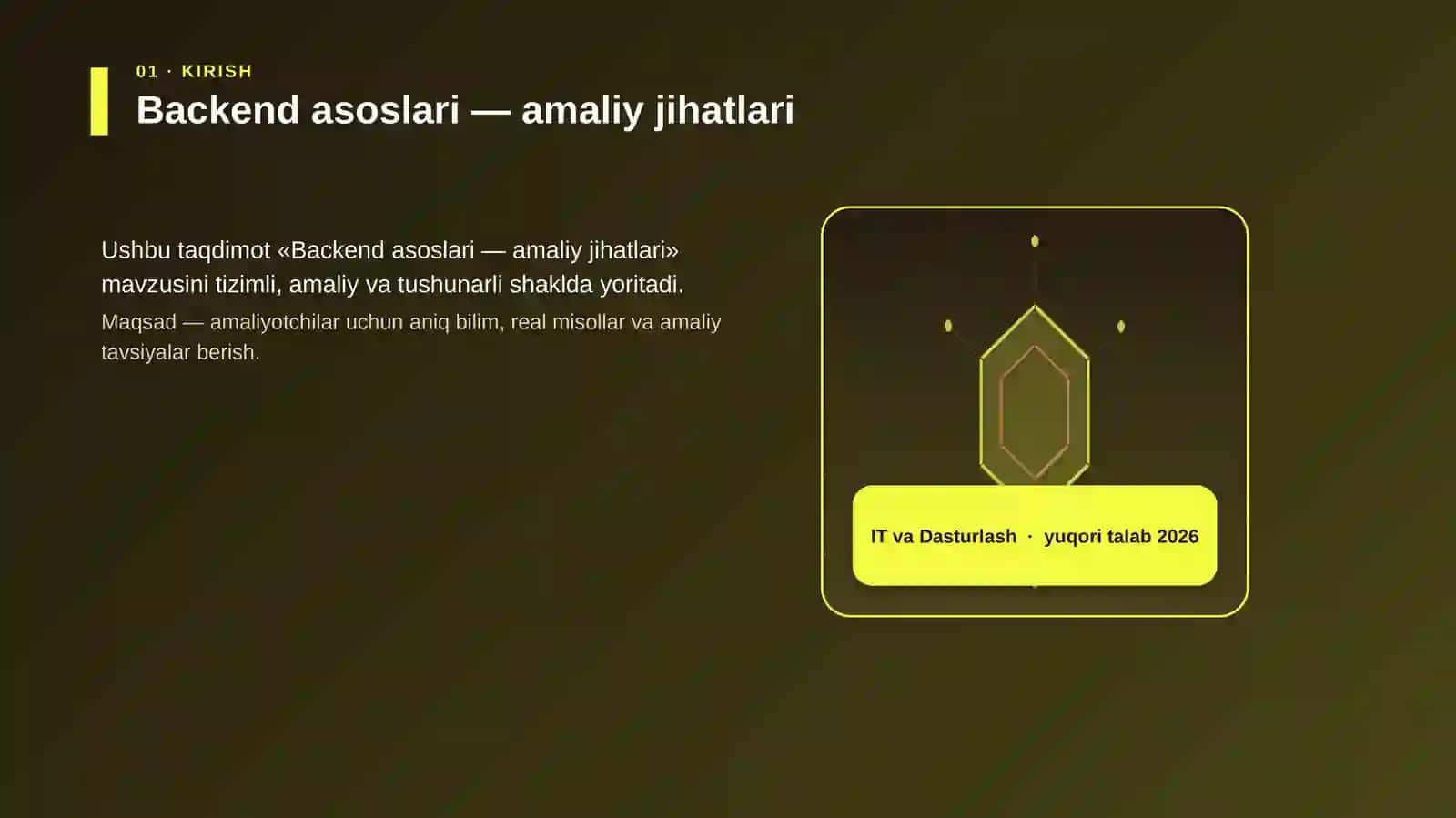 Backend asoslari — amaliy jihatlari 3