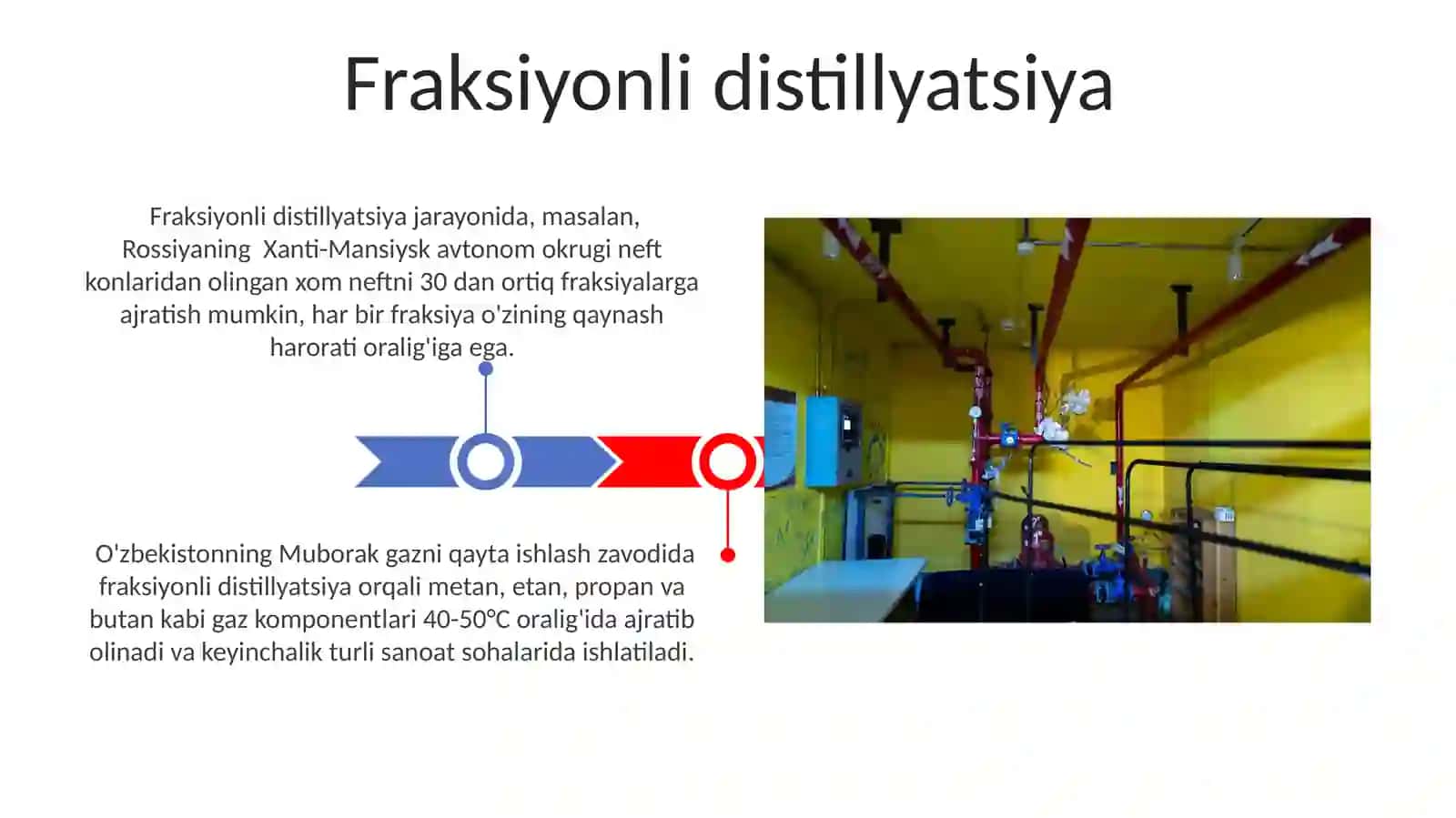 Neft va tabiiy gazlarni komponentlarga ajratish usullari, haydash 3