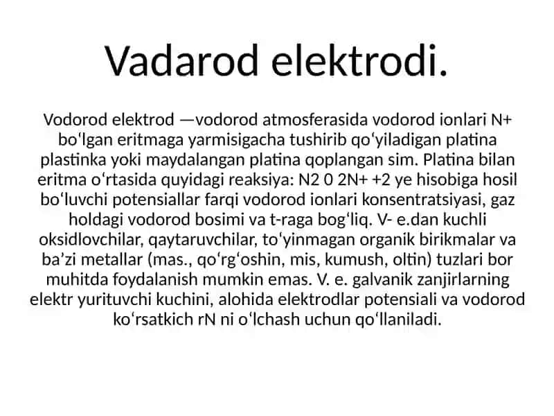 Vodorod elektrodi 3