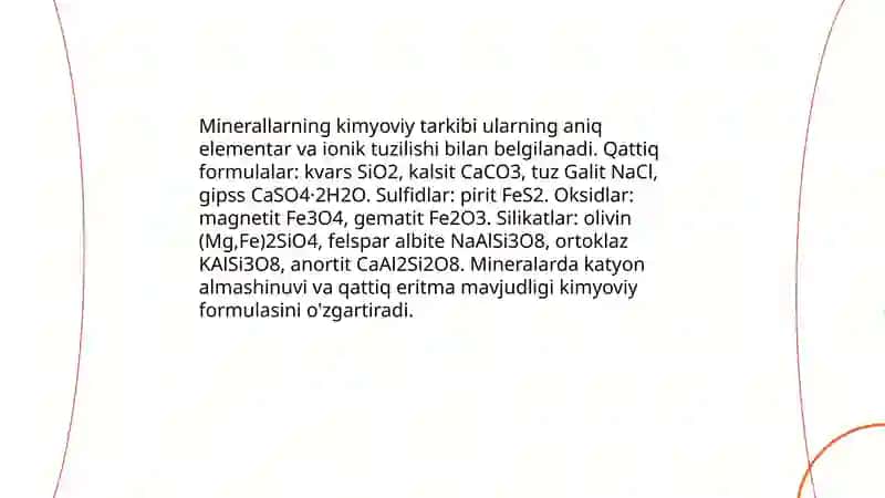 Minerallarning kimyoviy xarakteristikasi 3