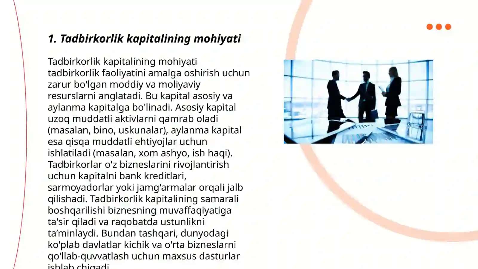 Tadbirkorlik kapitali va uning aylanishi 3