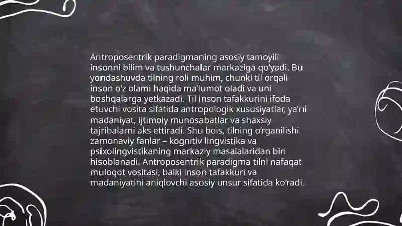 Antroposentrik paradigmaning zamonaviy tilshunoslikda egallagan o'rni 3