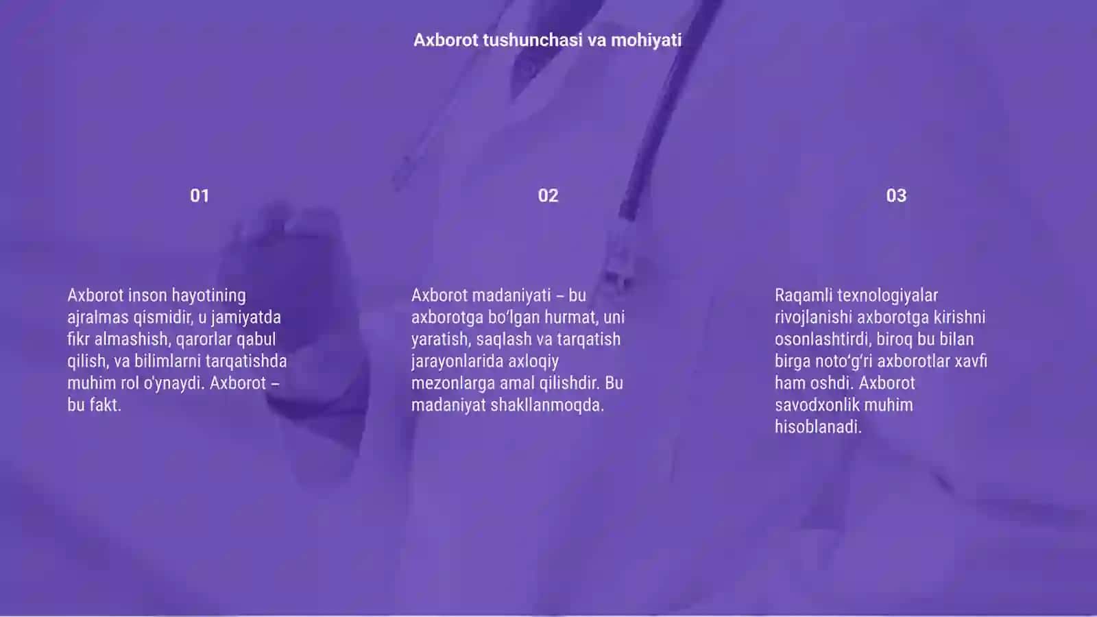 Axborot va axborot madaniyatini shakllantirish tengdentsiyasi 3