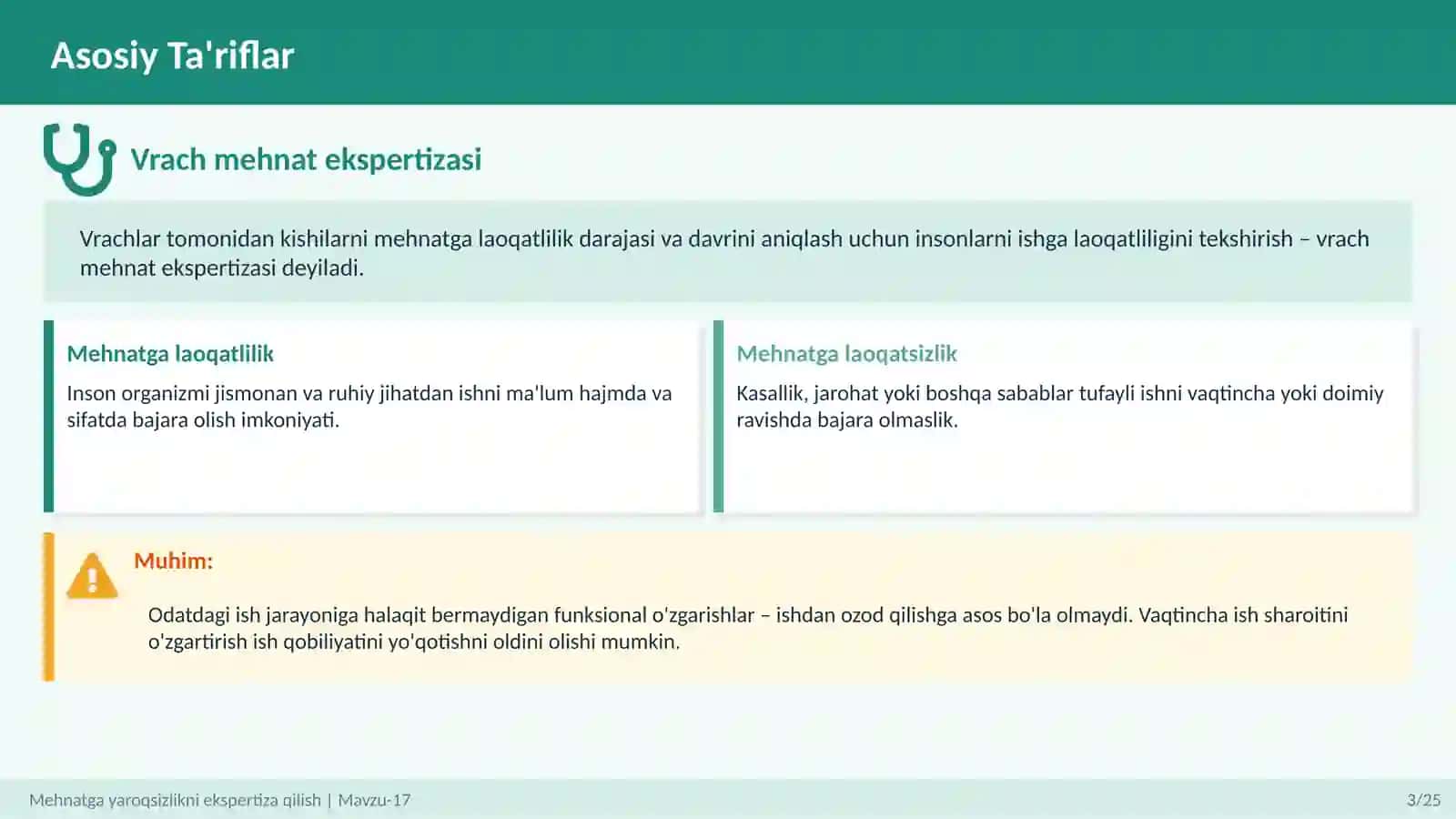Tibbiy mehnat ekspertizasi | DPM | VKK | TMEK 3