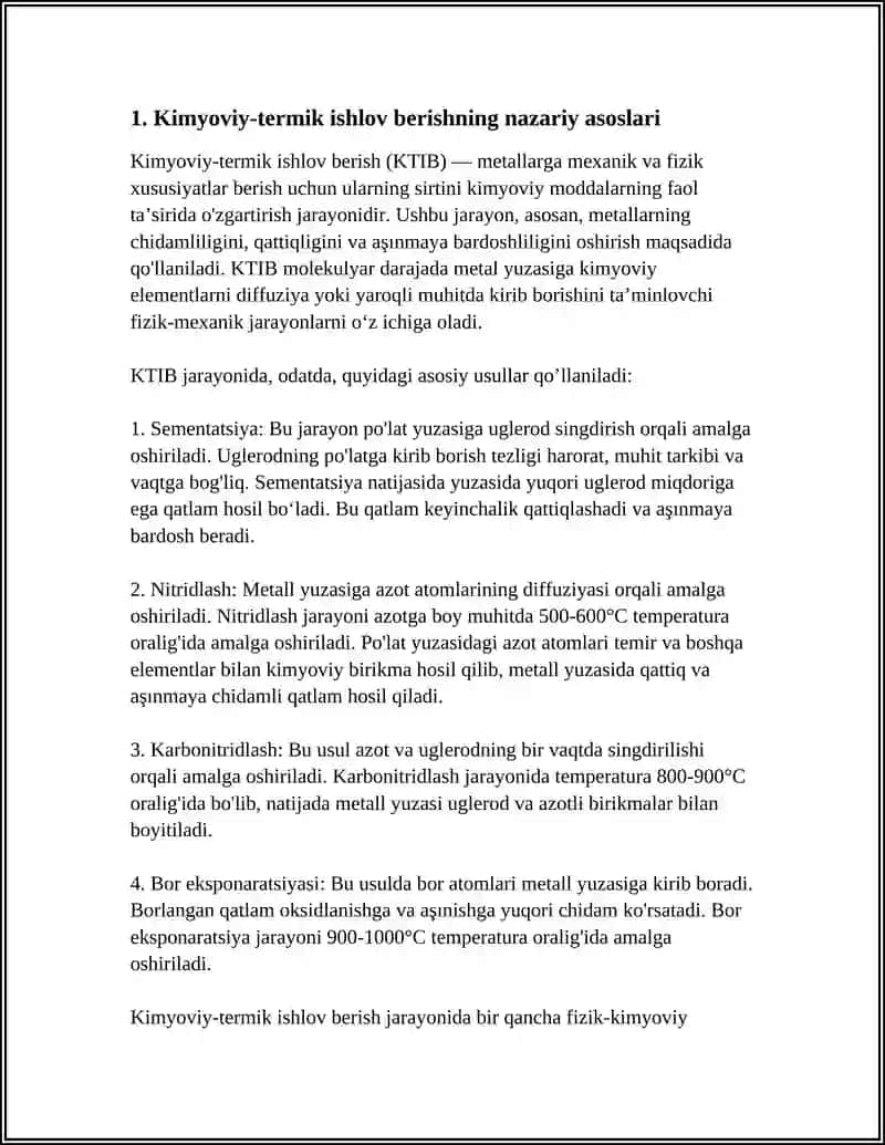Kimyoviy termik ishlov berish 3