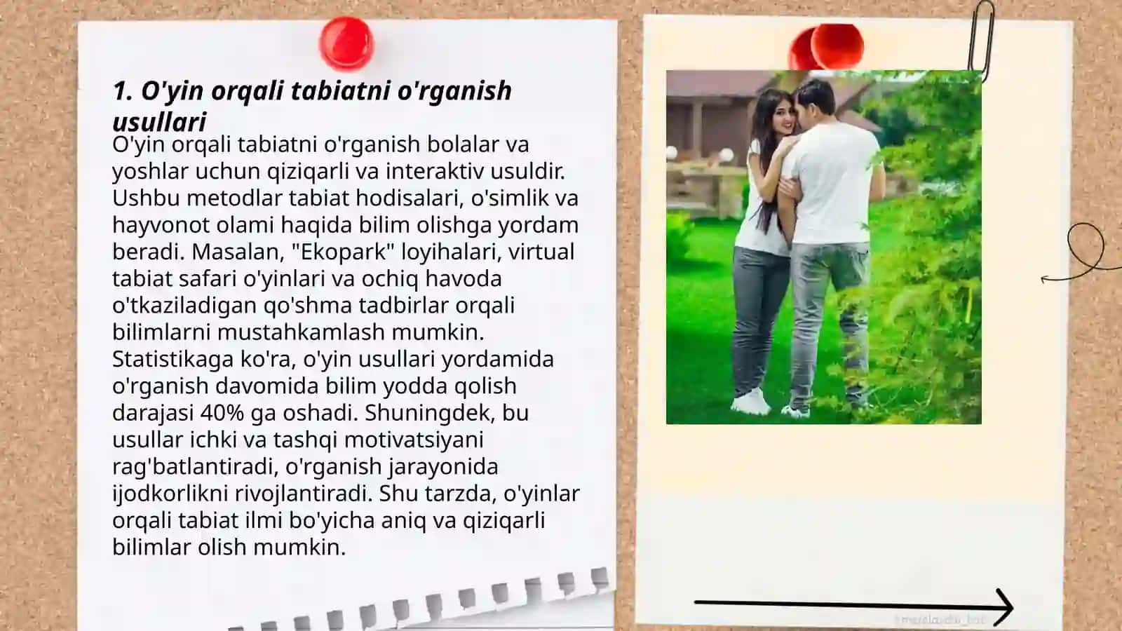 O'yin orqali tabiatni o'rganish usullari 3