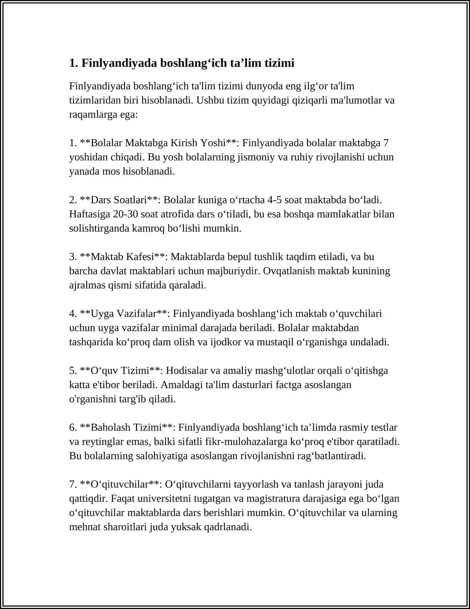 Finlyandiyada boshlang‘ich ta’lim tizimi 3