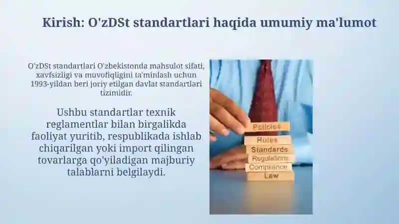 O‘zDSt standartlari va ularning amaliyotdagi ahamiyati 3