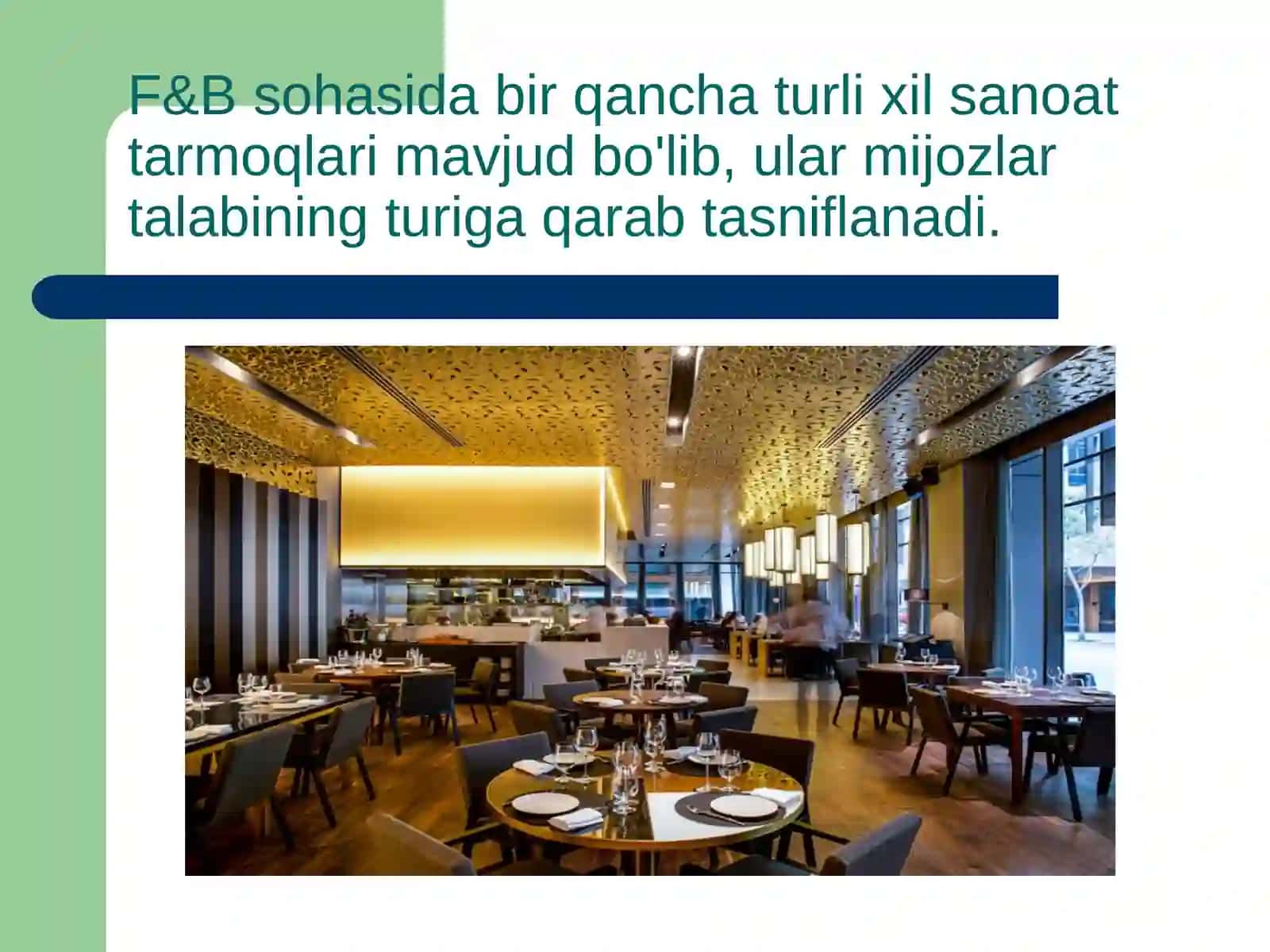 MEHMONXONALARDA F&B VA FRONT OFFICE BO’LIMLARINING FAOLIYATI 3