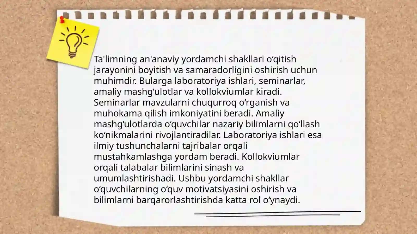 Ta'limning yordamchi shakllari va kòrinishilari 3