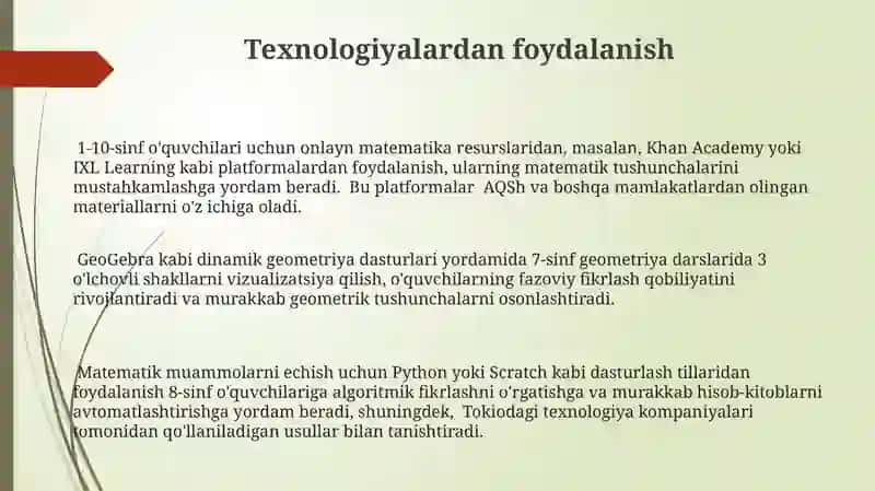 Matematika darslarini tashkil etishda STEAM yondashuv 3