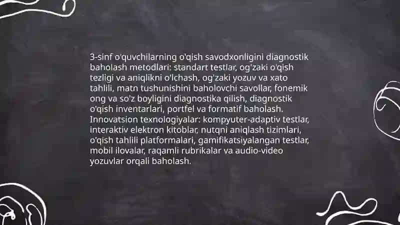 3-sinf o'qish savodxonligi tahlili 3