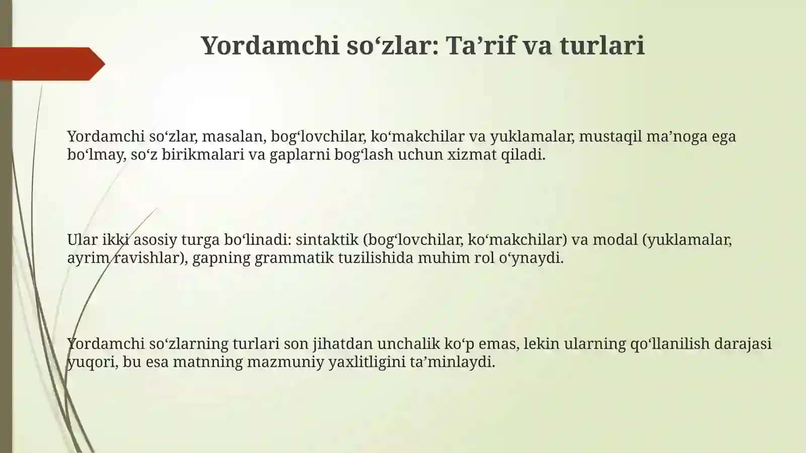 Yordamchi soʻzlar 3