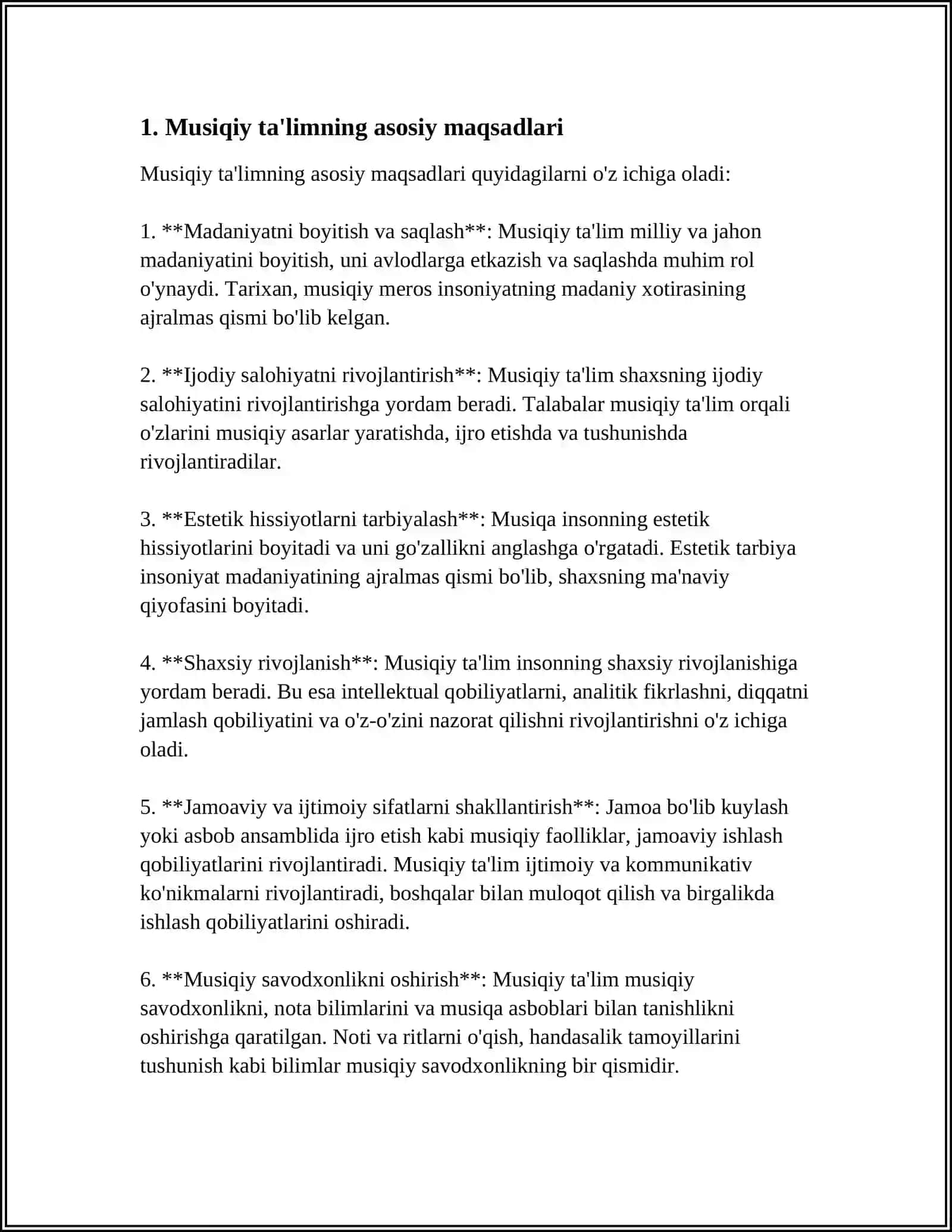 MUSIQA TA'LIMINING VAZIFALARI HAQIDA MA'LUMOT 3