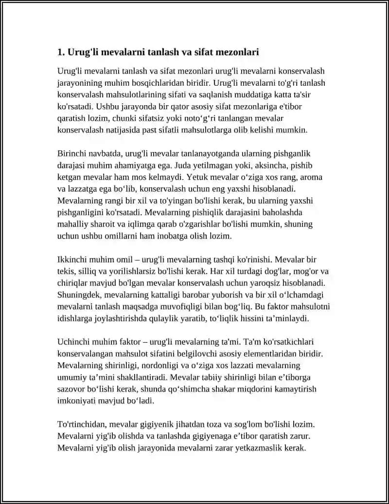 URUG'LI MEVALARNI KONSERVALASH 3