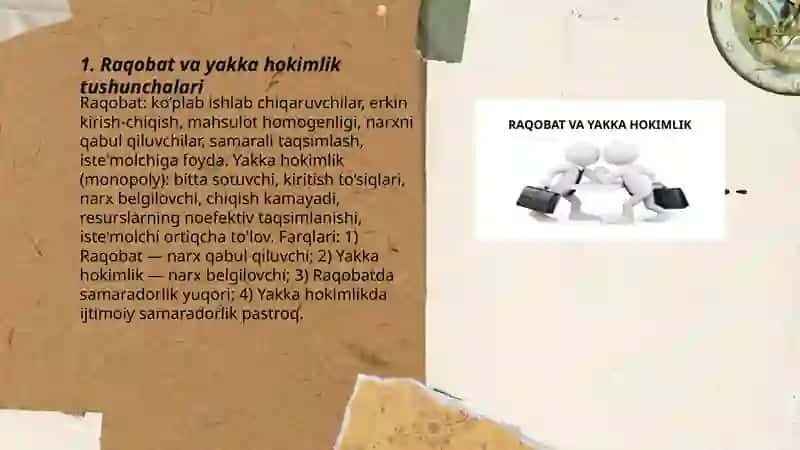 Raqobat va yakka hokimlik 3