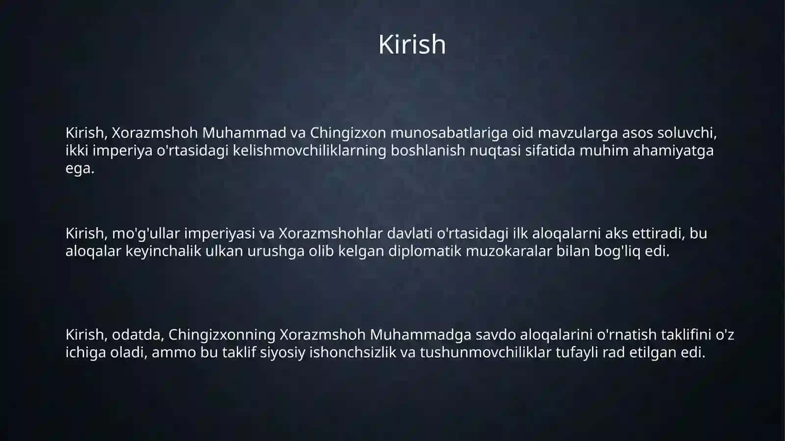 Muhammad Xorazmshoh va Chingizxon munosabatlari 3