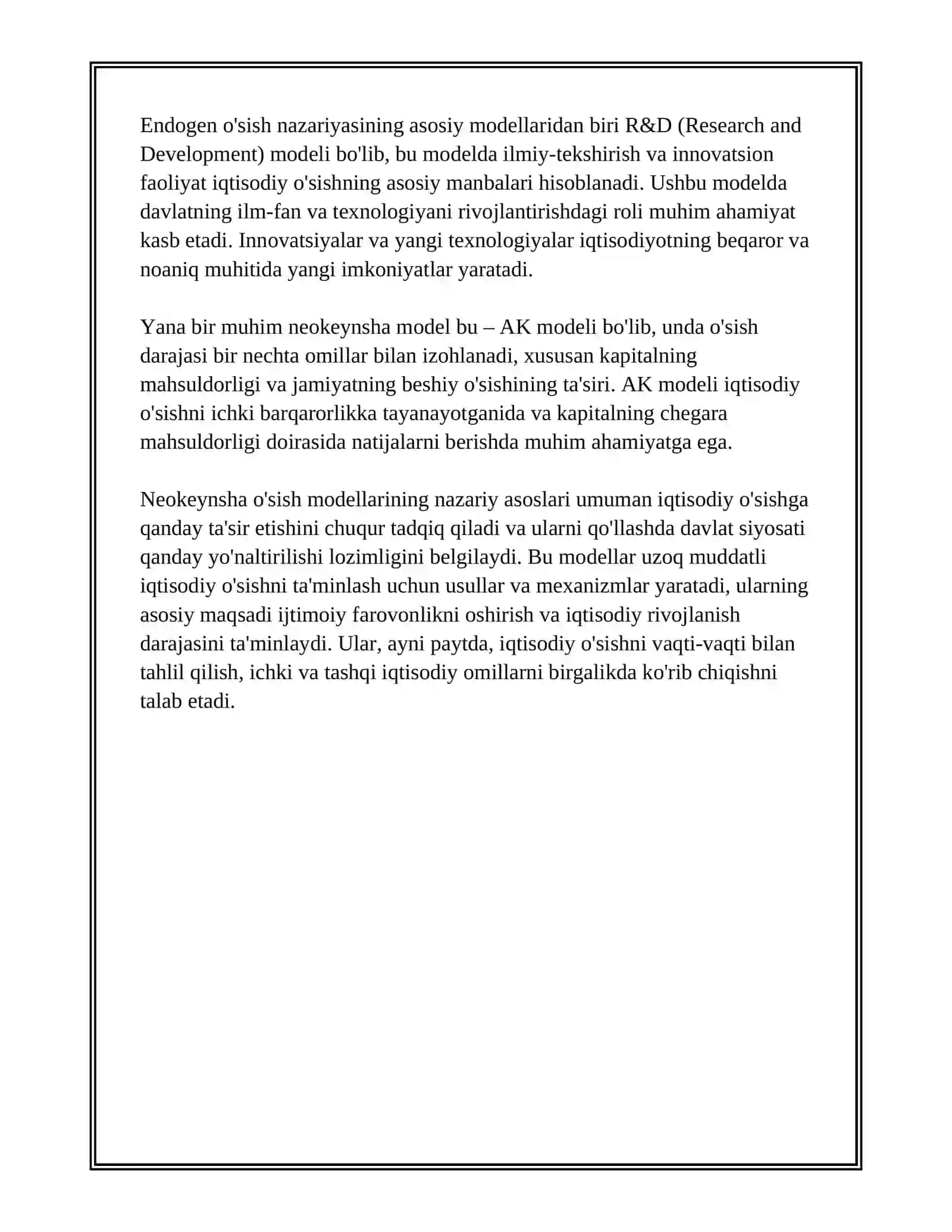 IQTISODIY O'SISHNING NEOKEYNSCHA MODELLARI 3
