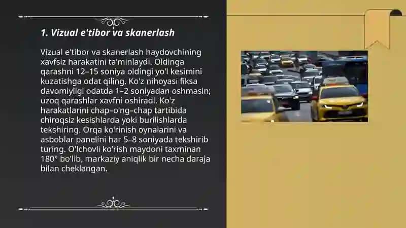 Haydovchi sezgi va idroki 3