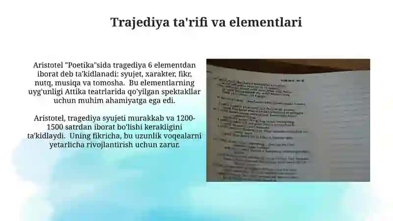 Aristotelning "Poetika" asarini oʻqib oʻrganish 3