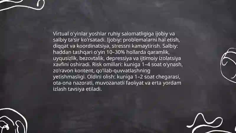 Virtual óyinlarning yoshlar ongiga tasiri 3