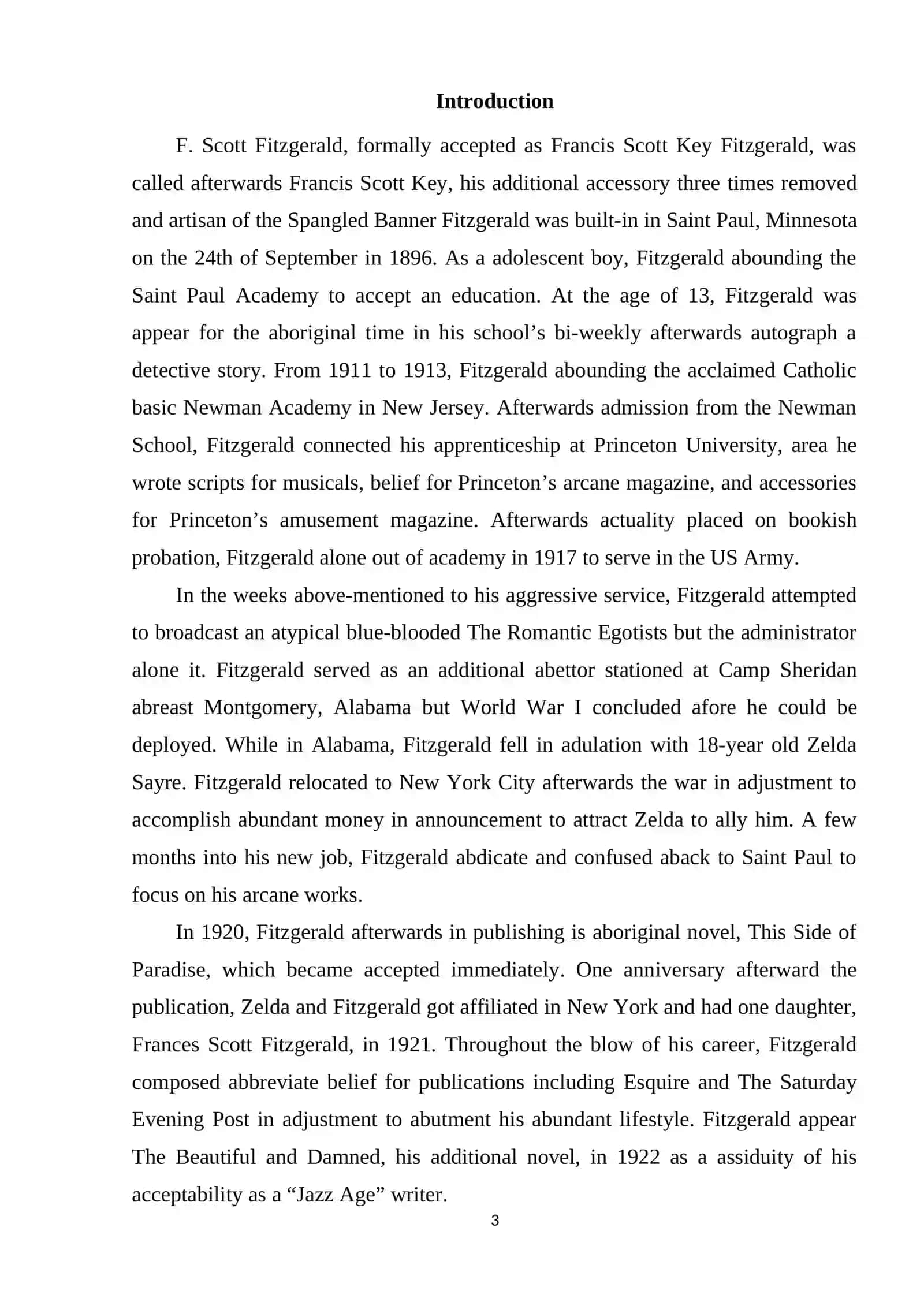 F.S.Fitzgerald`s “The side of Paradise” 3