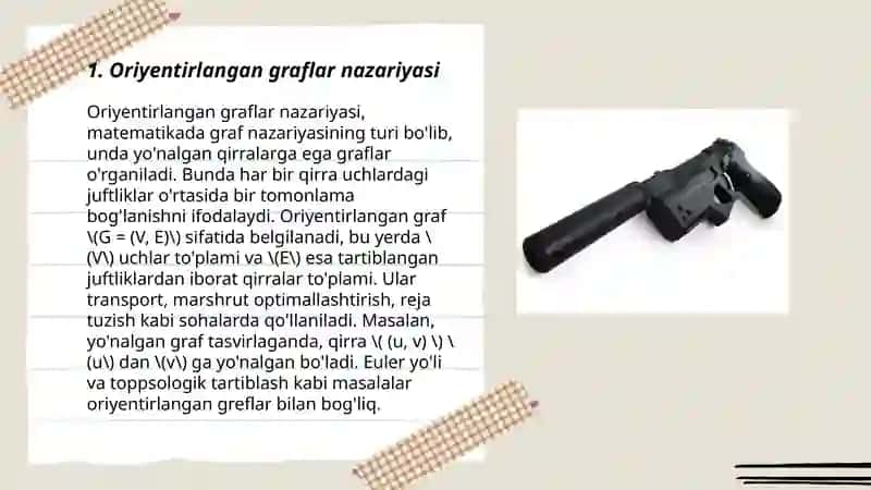 Oriyentirlangan graflar nazariyasi 3