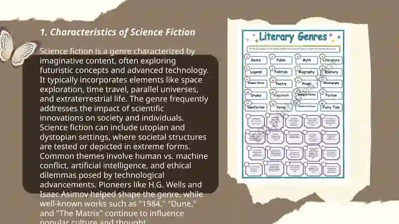 Characteristics of different types of genres 3