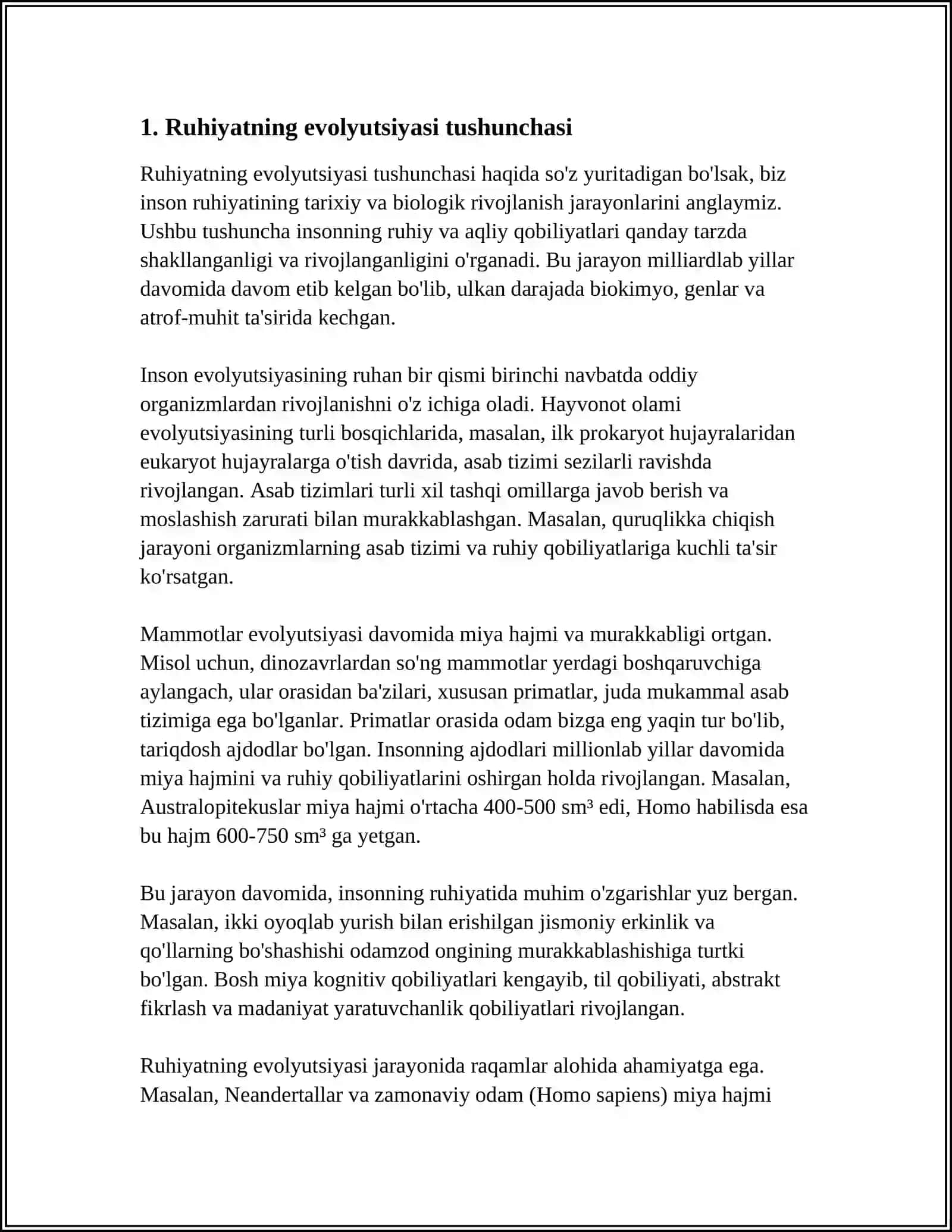 PSIXIKANING EVOLYUTSIYASI VA PAYDO BOʻLISHI 3