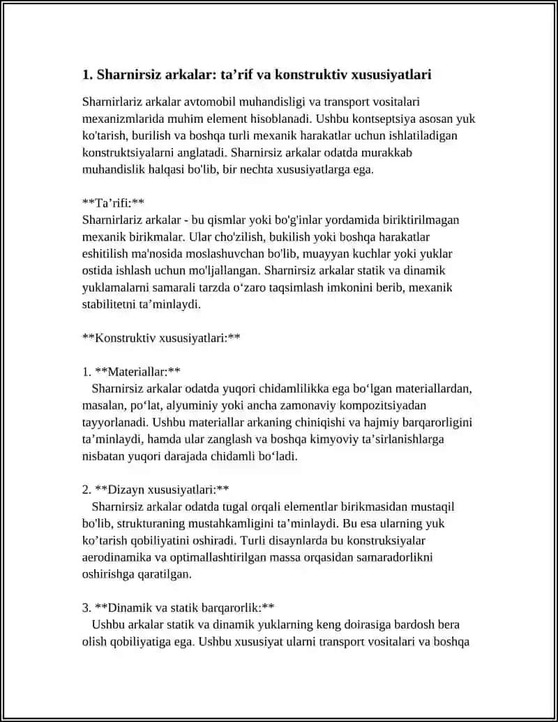 SHARNIRSIZ ARKALARNI KUCHLAR USULIDA HISOBLASH 3