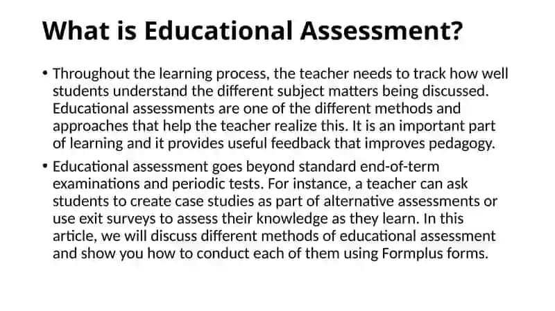 Methods for assessing and assessing the quality of Education 3