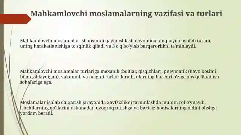 Mahkamlash moslamalarini loyihalash talabalari 3