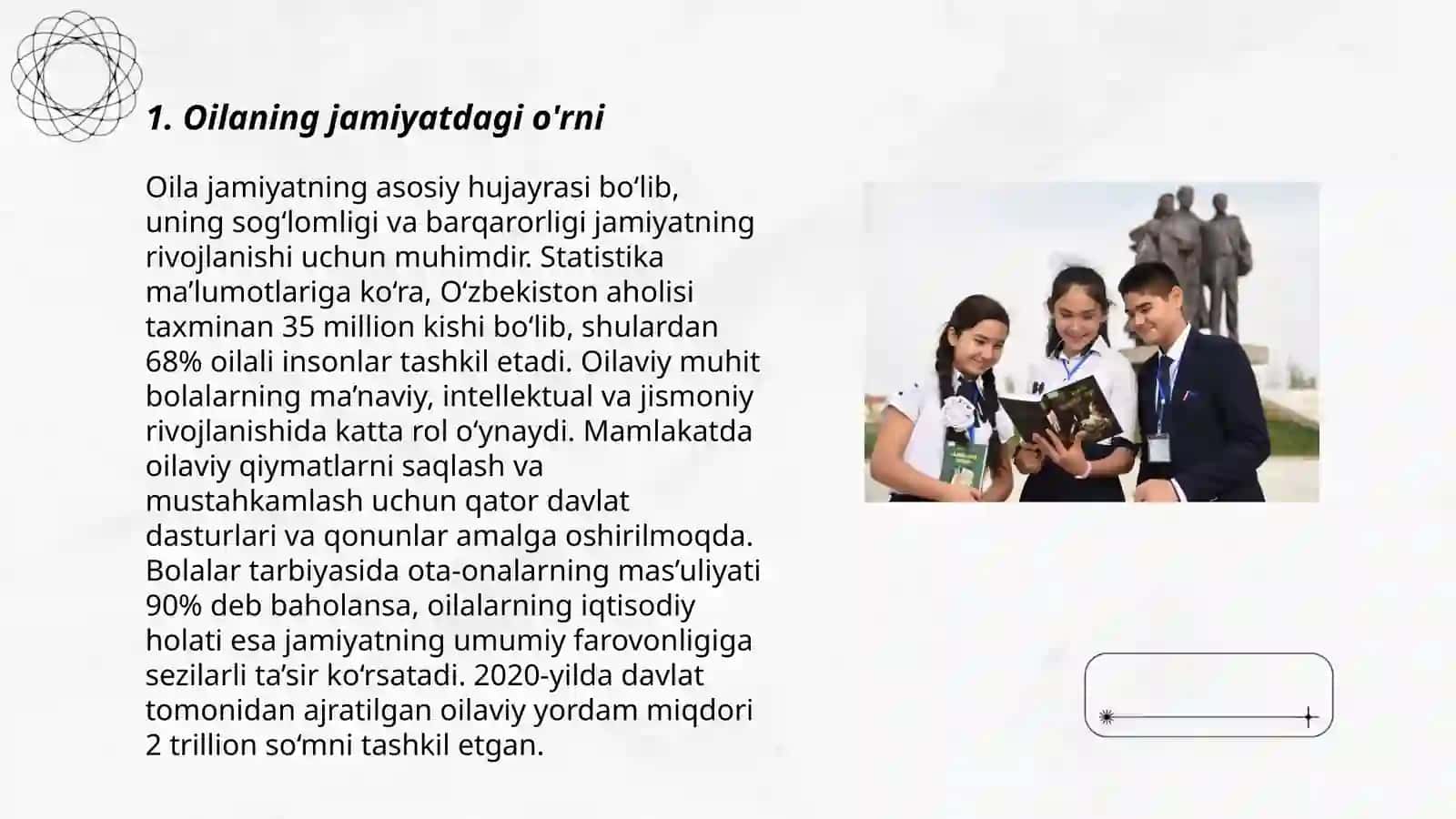 Oilaning jamiyatdagi o'rni 3