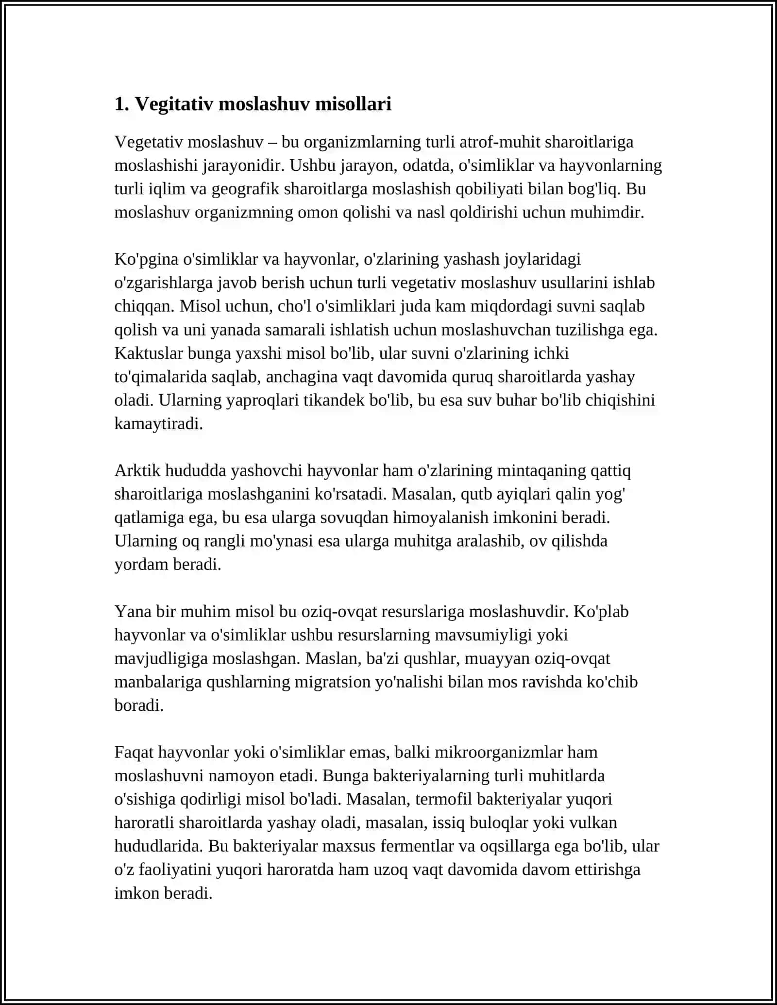 MOSLIK VA MUNOSABATGA OID MISOLLAR 3