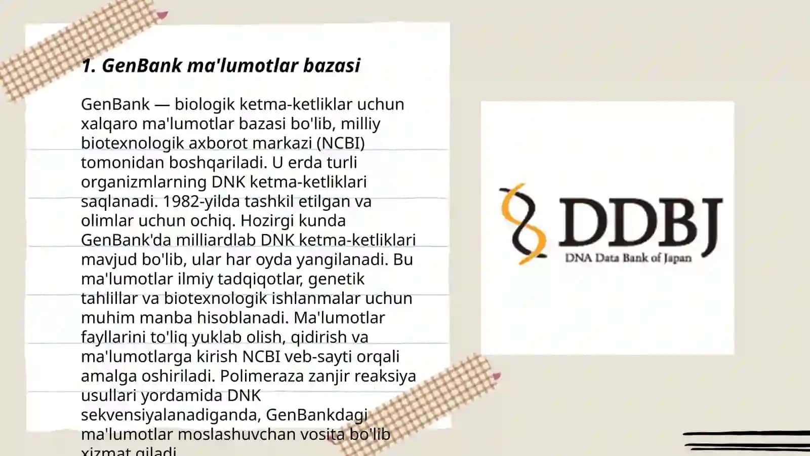 GenBank, EMBL, DDBJ bazalari 3