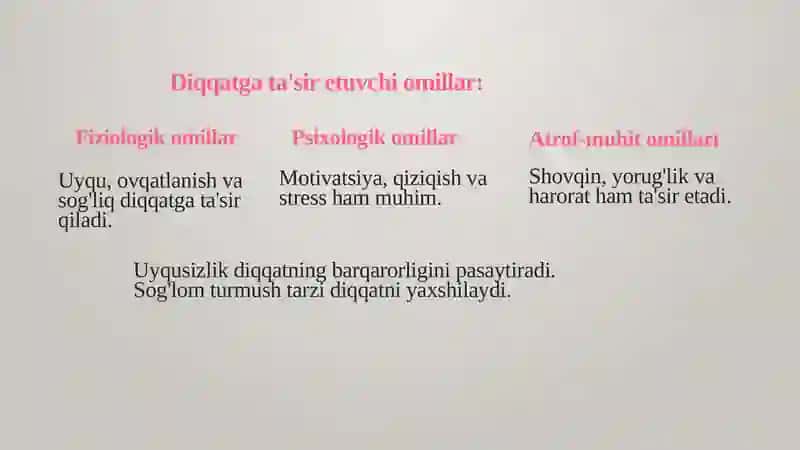 Diqqatning barqarorligini oʻrganish 3